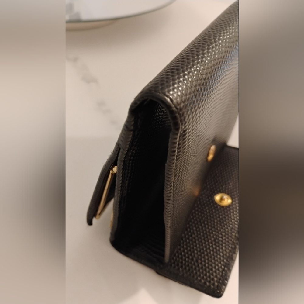 EUC Salvatore Ferragamo Wallet - Black Compact Textured Leather - Picture 4 of 16